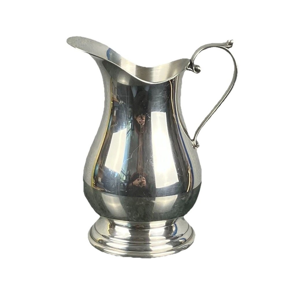 Vintage Kirk Stieff Pewter Creamer Pitcher 5” Ornate Handle Colonial #601 USA